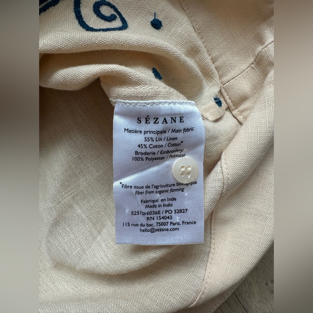Excellent condition Sézane x Lucia Vergara Chemise Maellie Size 34 - Picture 9 of 10